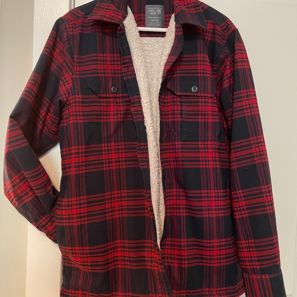 Mountain Hardwear Plaid Sherpa Lined Shacket Shirt Jacket Size Medium